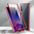 Custodia Lusso Alluminio Laterale Specchio 360 Gradi Cover M02 per Xiaomi Mi 10 Rosso