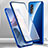 Custodia Lusso Alluminio Laterale Specchio 360 Gradi Cover M02 per Xiaomi Mi 12X 5G Blu