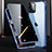 Custodia Lusso Alluminio Laterale Specchio 360 Gradi Cover M03 per Apple iPhone 14 Pro Max Blu