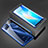 Custodia Lusso Alluminio Laterale Specchio 360 Gradi Cover M03 per Huawei Nova 8 SE 5G Blu