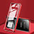 Custodia Lusso Alluminio Laterale Specchio 360 Gradi Cover M03 per Samsung Galaxy Note 8 Rosso