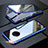 Custodia Lusso Alluminio Laterale Specchio 360 Gradi Cover M03 per Vivo Nex 3 5G Blu