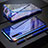 Custodia Lusso Alluminio Laterale Specchio 360 Gradi Cover M03 per Xiaomi Mi A3 Blu