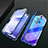 Custodia Lusso Alluminio Laterale Specchio 360 Gradi Cover M03 per Xiaomi Redmi K30 4G Blu