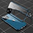 Custodia Lusso Alluminio Laterale Specchio 360 Gradi Cover M04 per Apple iPhone 14 Blu