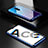 Custodia Lusso Alluminio Laterale Specchio 360 Gradi Cover M04 per Realme X2 Pro Blu