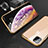 Custodia Lusso Alluminio Laterale Specchio 360 Gradi Cover M06 per Apple iPhone 11 Pro Oro