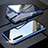 Custodia Lusso Alluminio Laterale Specchio 360 Gradi Cover M06 per Realme X2 Blu