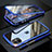 Custodia Lusso Alluminio Laterale Specchio 360 Gradi Cover M07 per Apple iPhone 11 Blu