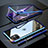 Custodia Lusso Alluminio Laterale Specchio 360 Gradi Cover M09 per Apple iPhone 11 Blu