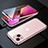 Custodia Lusso Alluminio Laterale Specchio 360 Gradi Cover M10 per Apple iPhone 13 Oro Rosa