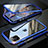 Custodia Lusso Alluminio Laterale Specchio 360 Gradi Cover M11 per Apple iPhone 11 Pro Max Blu