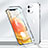 Custodia Lusso Alluminio Laterale Specchio 360 Gradi Cover N01 per Apple iPhone 12 Argento