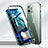 Custodia Lusso Alluminio Laterale Specchio 360 Gradi Cover N01 per Apple iPhone 12 Pro Verde