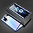 Custodia Lusso Alluminio Laterale Specchio 360 Gradi Cover P01 per Oppo K9 5G Blu