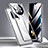 Custodia Lusso Alluminio Laterale Specchio 360 Gradi Cover P02 per Huawei Mate X5 Argento