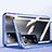 Custodia Lusso Alluminio Laterale Specchio 360 Gradi Cover P02 per Oppo A53s 5G Blu