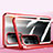 Custodia Lusso Alluminio Laterale Specchio 360 Gradi Cover P02 per Oppo A53s 5G Rosso