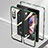 Custodia Lusso Alluminio Laterale Specchio 360 Gradi Cover P05 per Samsung Galaxy Z Fold3 5G Verde
