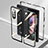 Custodia Lusso Alluminio Laterale Specchio 360 Gradi Cover P05 per Samsung Galaxy Z Fold4 5G Nero