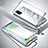 Custodia Lusso Alluminio Laterale Specchio 360 Gradi Cover per OnePlus 8T 5G Argento