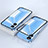 Custodia Lusso Alluminio Laterale Specchio 360 Gradi Cover per Realme V30 5G Blu