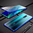 Custodia Lusso Alluminio Laterale Specchio 360 Gradi Cover per Realme X Blu