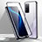 Custodia Lusso Alluminio Laterale Specchio 360 Gradi Cover T01 per Huawei Honor X10 5G Argento