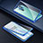 Custodia Lusso Alluminio Laterale Specchio 360 Gradi Cover T01 per OnePlus 8 Pro Blu