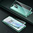 Custodia Lusso Alluminio Laterale Specchio 360 Gradi Cover T01 per OnePlus 8 Verde