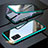 Custodia Lusso Alluminio Laterale Specchio 360 Gradi Cover T01 per Samsung Galaxy A51 5G Ciano