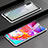 Custodia Lusso Alluminio Laterale Specchio 360 Gradi Cover T01 per Samsung Galaxy A70 Argento