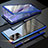 Custodia Lusso Alluminio Laterale Specchio 360 Gradi Cover T01 per Samsung Galaxy Note 20 5G Blu
