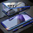 Custodia Lusso Alluminio Laterale Specchio 360 Gradi Cover T01 per Samsung Galaxy Note 20 Ultra 5G Blu