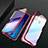 Custodia Lusso Alluminio Laterale Specchio 360 Gradi Cover T01 per Xiaomi Redmi Note 8 Rosso