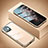 Custodia Lusso Alluminio Laterale Specchio 360 Gradi Cover T02 per Apple iPhone 12 Oro