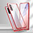 Custodia Lusso Alluminio Laterale Specchio 360 Gradi Cover T02 per Huawei Nova 7 SE 5G Rosso