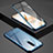Custodia Lusso Alluminio Laterale Specchio 360 Gradi Cover T02 per OnePlus 8 Blu