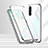 Custodia Lusso Alluminio Laterale Specchio 360 Gradi Cover T02 per Oppo Reno3 Pro Argento