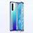 Custodia Lusso Alluminio Laterale Specchio 360 Gradi Cover T02 per Oppo Reno3 Pro Blu