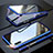 Custodia Lusso Alluminio Laterale Specchio 360 Gradi Cover T02 per Samsung Galaxy A70 Blu
