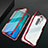 Custodia Lusso Alluminio Laterale Specchio 360 Gradi Cover T02 per Xiaomi Redmi Note 8 Pro Rosso