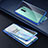 Custodia Lusso Alluminio Laterale Specchio 360 Gradi Cover T03 per OnePlus 8 Blu