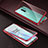 Custodia Lusso Alluminio Laterale Specchio 360 Gradi Cover T03 per OnePlus 8 Rosso