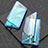 Custodia Lusso Alluminio Laterale Specchio 360 Gradi Cover T03 per Oppo RX17 Neo Blu