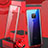 Custodia Lusso Alluminio Laterale Specchio 360 Gradi Cover T04 per Huawei Mate 20 Rosso