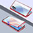 Custodia Lusso Alluminio Laterale Specchio 360 Gradi Cover T06 per Oppo Reno4 5G Rosso