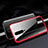 Custodia Lusso Alluminio Laterale Specchio 360 Gradi Cover T06 per Oppo RX17 Pro Rosso