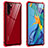 Custodia Lusso Alluminio Laterale Specchio 360 Gradi Cover T08 per Huawei P30 Pro Rosso