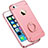 Custodia Lusso Metallo Laterale e Plastica con Anello Supporto A01 per Apple iPhone 5S Rosa